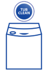 washing machine top diagram with tub cleaner