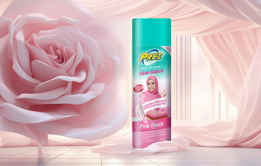 prez hijab starch pink fresh